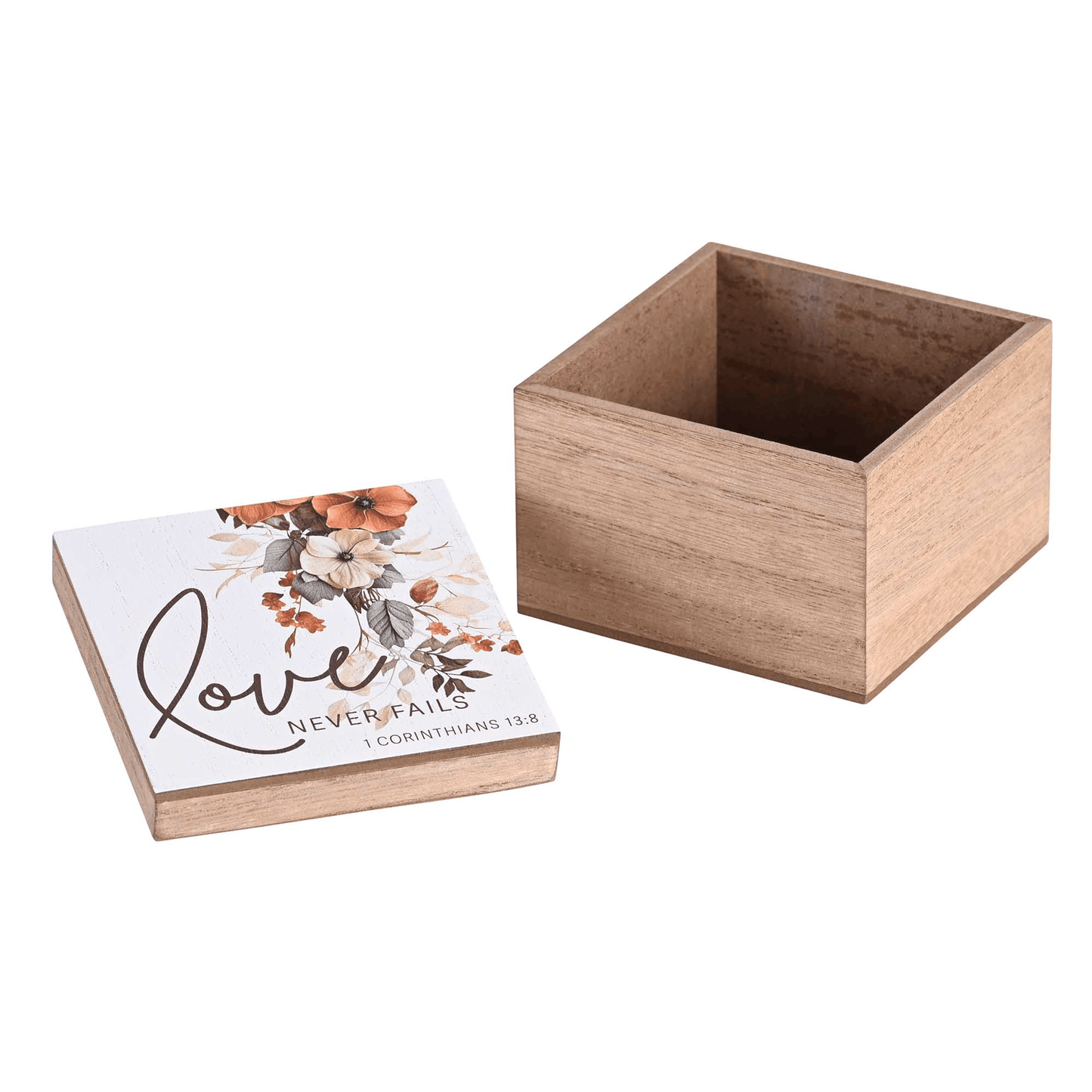 Elegant Keepsake Box - Love Never Fails - 4X4 Inches-4