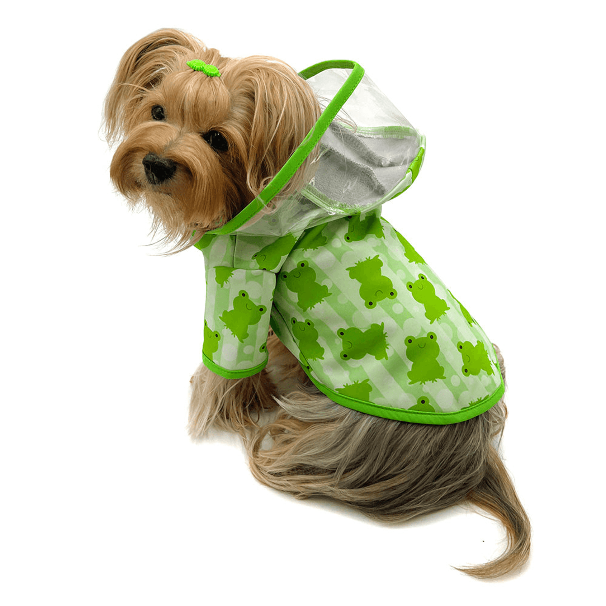 Froggy Print Weatherproof Raincoat with Fleece Lining and Detachable Hood-1